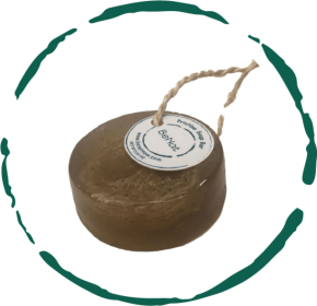 Pristine Soap Bar with Natural Loofah & Hanging Cord â€“ Gentle Exfoliating Oat, Coconut & Olive Oil Body Cleanser for Sensitive Skin