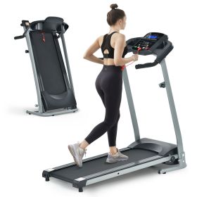 FYC Folding Treadmill for Small Apartment;  Electric Motorized Running Machine for Gym Home;  Fitness Workout Jogging Walking Easily Install;  Space S (Color: SILVER)